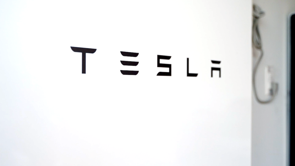 closeup of Tesla's solar battery storage