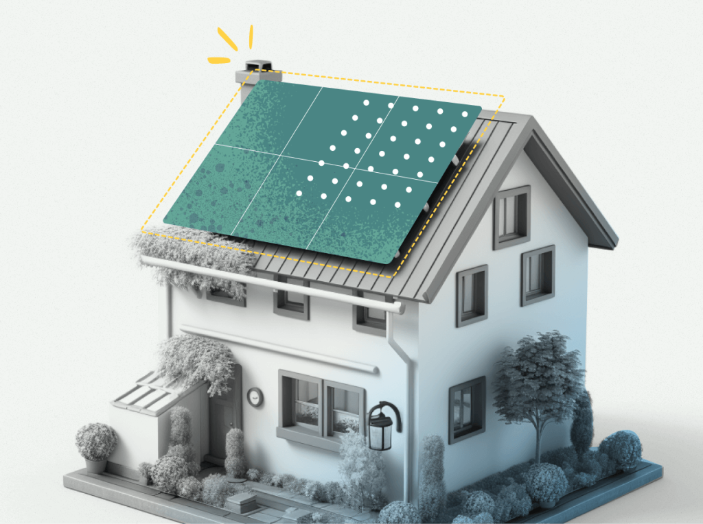 Our computer vision algorithm virtually places solar panels on your roof.