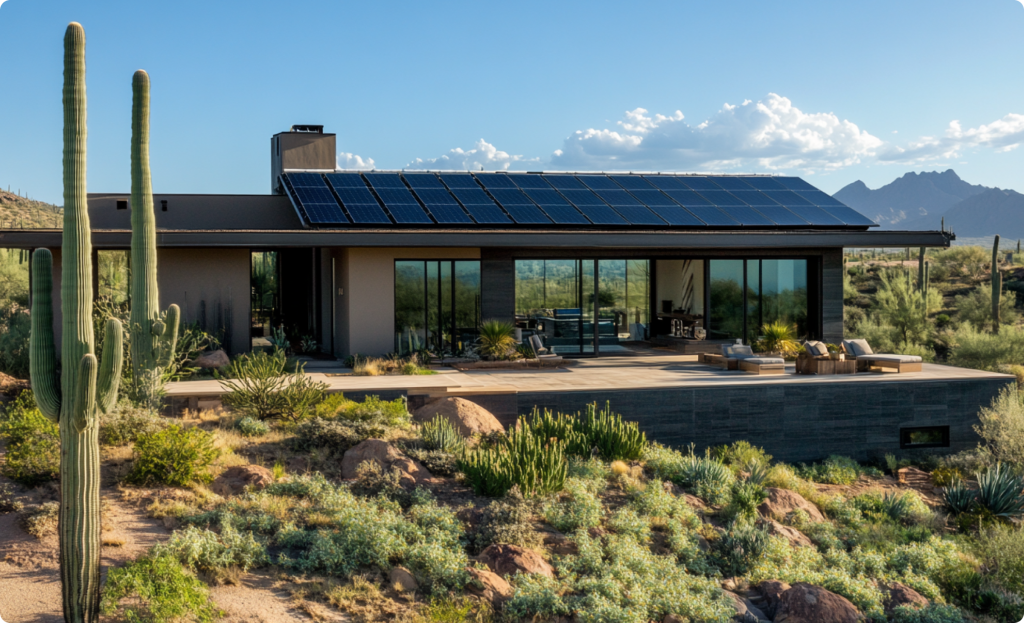 what solar panels look like on a home in Arizona