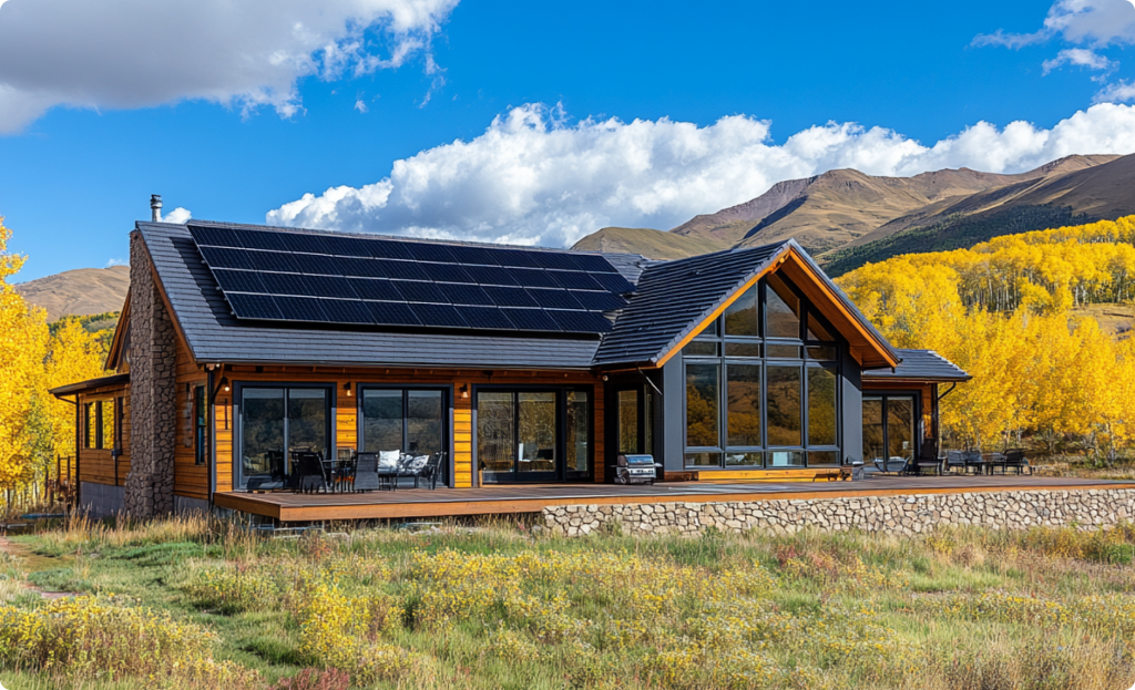 Colorado mountain home with solar installed