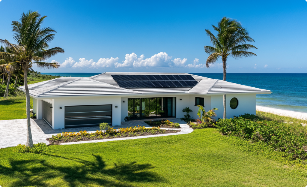 Florida coastal home with solar