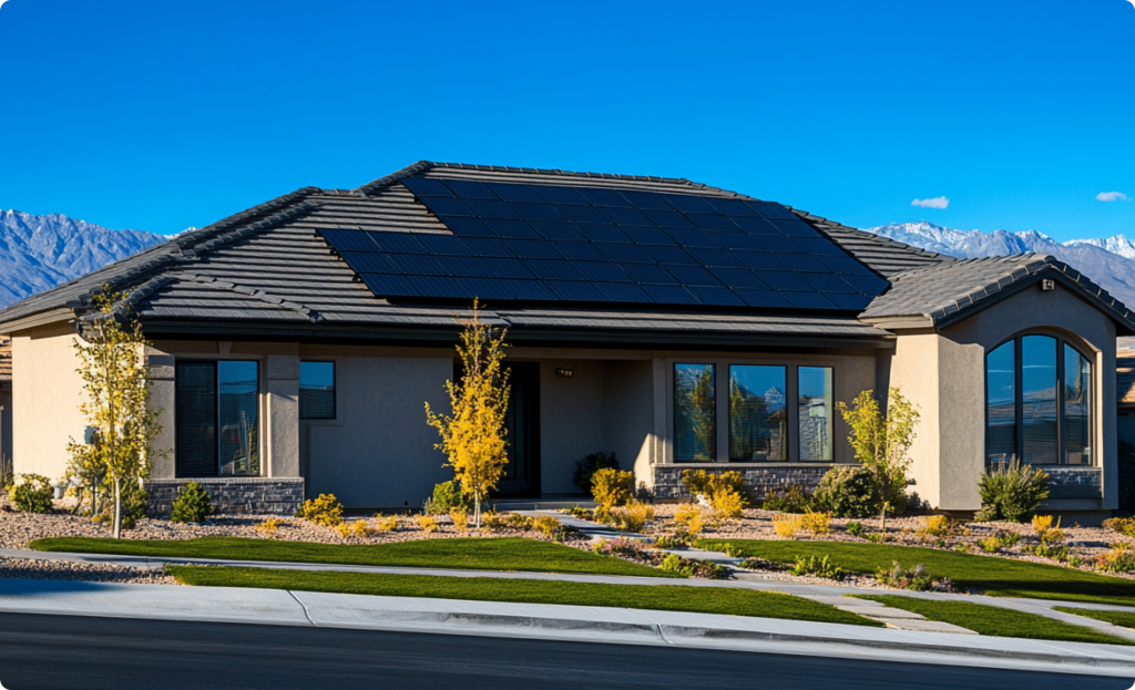 typical home in Nevada with solar system installed