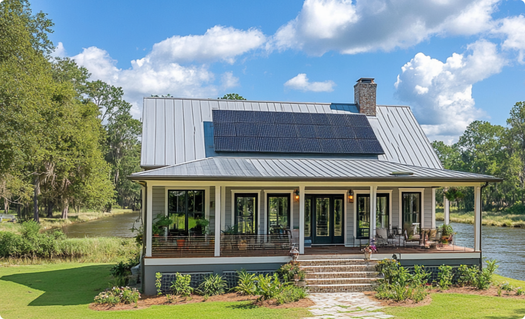 house with solar panels in South Carolina